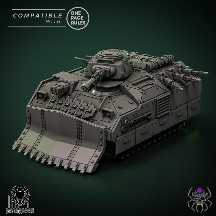 The "Minotaur" infantry support vehicle | EightLegsMiniatures | Grimdark Compatible