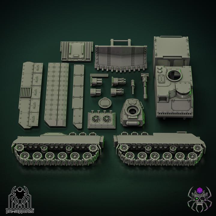 The "Minotaur" infantry support vehicle | EightLegsMiniatures | Grimdark Compatible