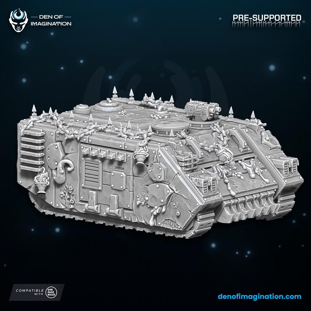 Plague transporter/Battle Tank | Den of Imagination | Grimdark Compatible