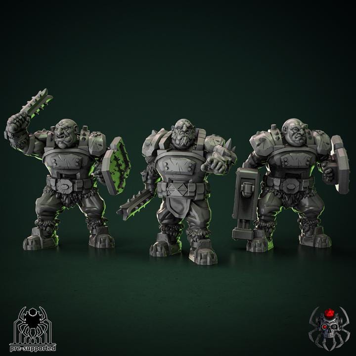 Heavy Ogre Squad | EightLegsMiniatures | Grimdark Compatible | Set of 5