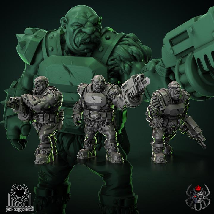 Light Ogre Squad | EightLegsMiniatures | Grimdark Compatible | Set of 5