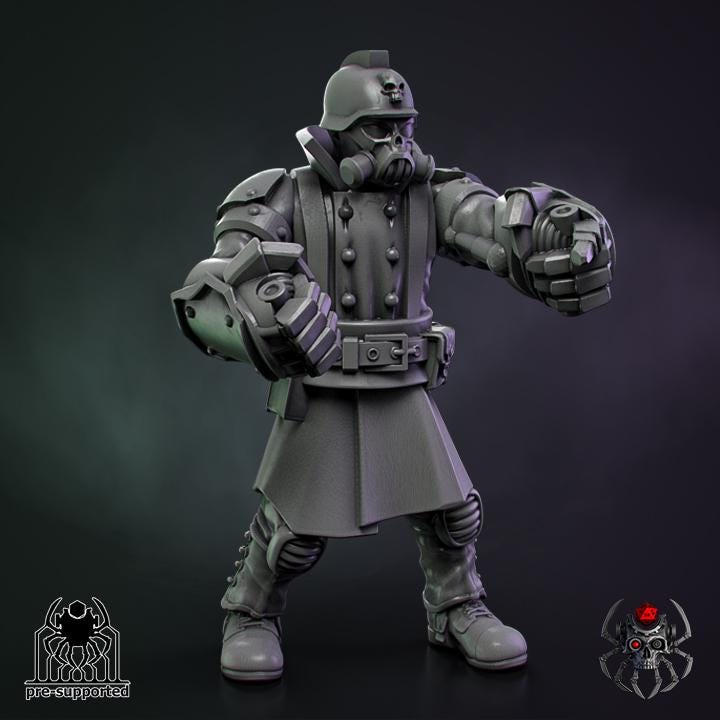 Armageddon Squad Commander | EightLegsMiniatures | Grimdark Compatible | Buildkit