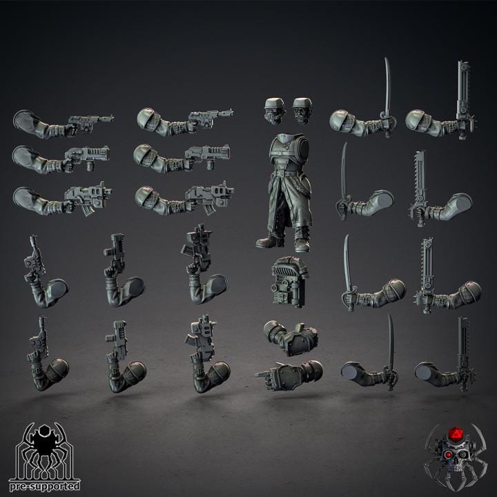 Special Forces Commander | EightLegsMiniatures | Grimdark Compatible | Buildkit