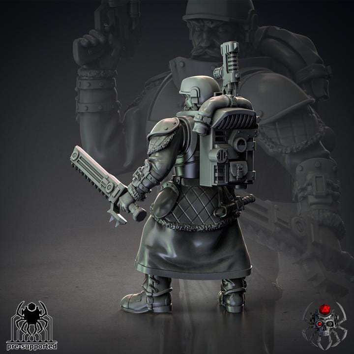 Special Forces Commander | EightLegsMiniatures | Grimdark Compatible | Buildkit