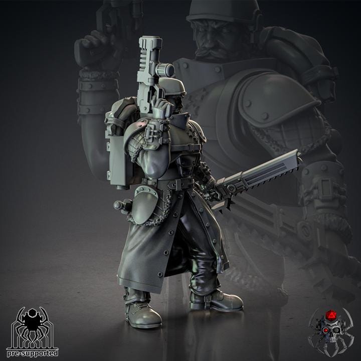 Special Forces Commander | EightLegsMiniatures | Grimdark Compatible | Buildkit