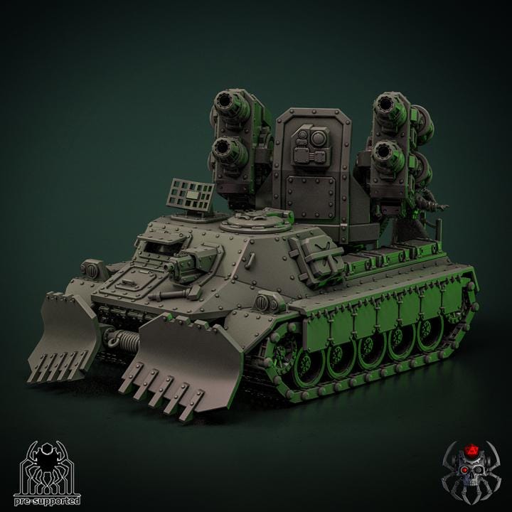 The "Starfall" infantry support vehicle | EightLegsMiniatures | Grimdark Compatible