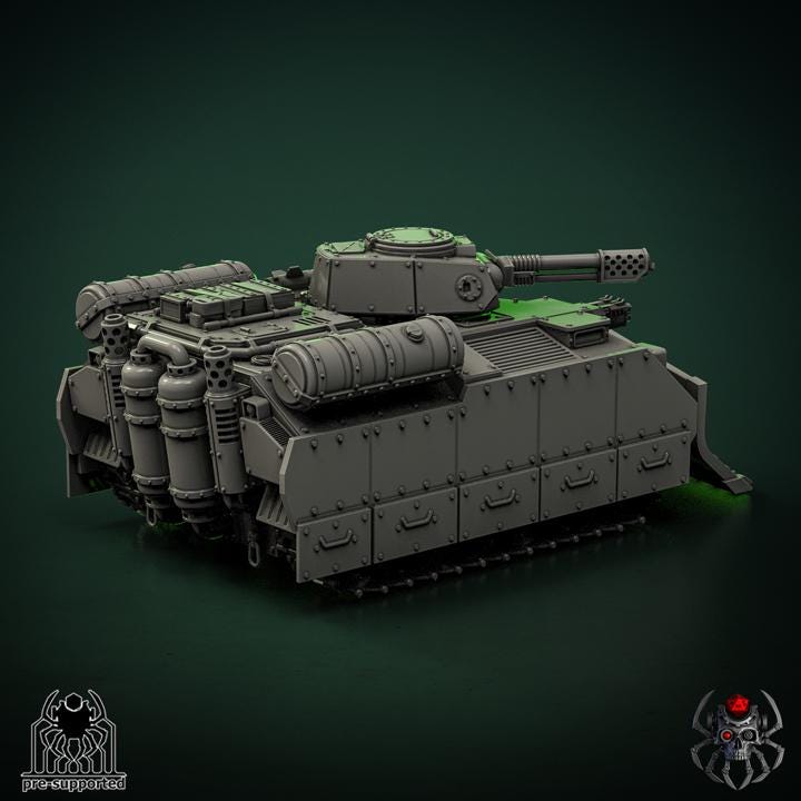 The "Cerberus" infantry support vehicle | EightLegsMiniatures | Grimdark Compatible