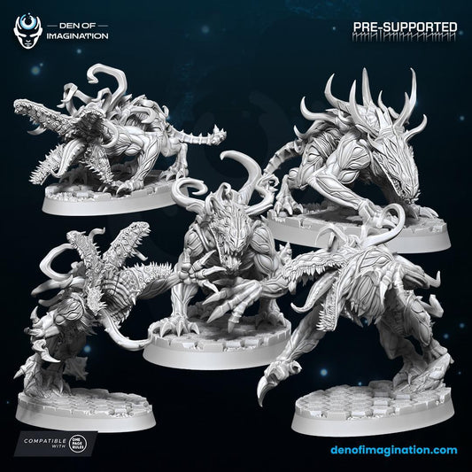 Set of 5 Void Hounds | Den of Imagination | Grimdark Compatible