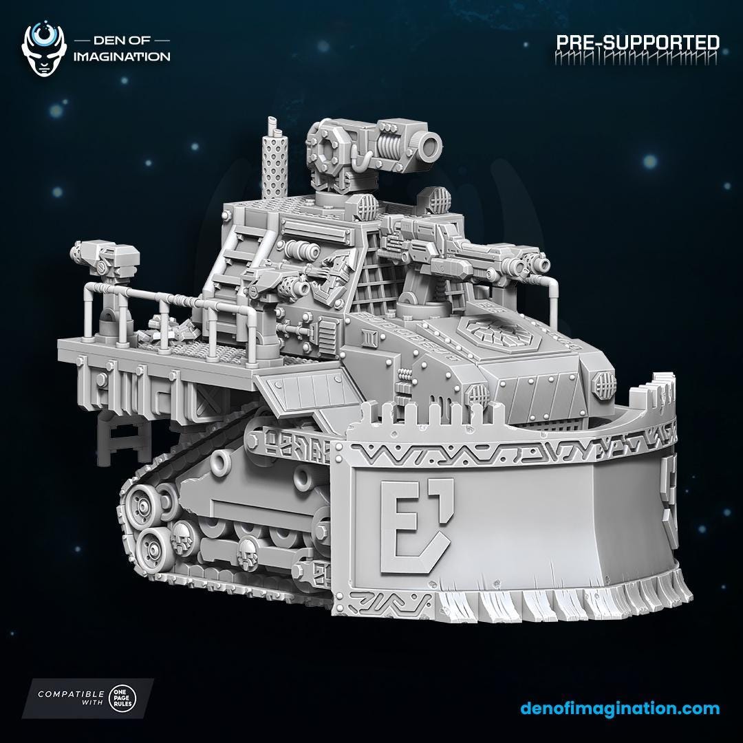 Space Dwarfs - Khazaroth Empire Starforge Bulldozer (All Weapons) | Den of Imagination | Grimdark Compatible