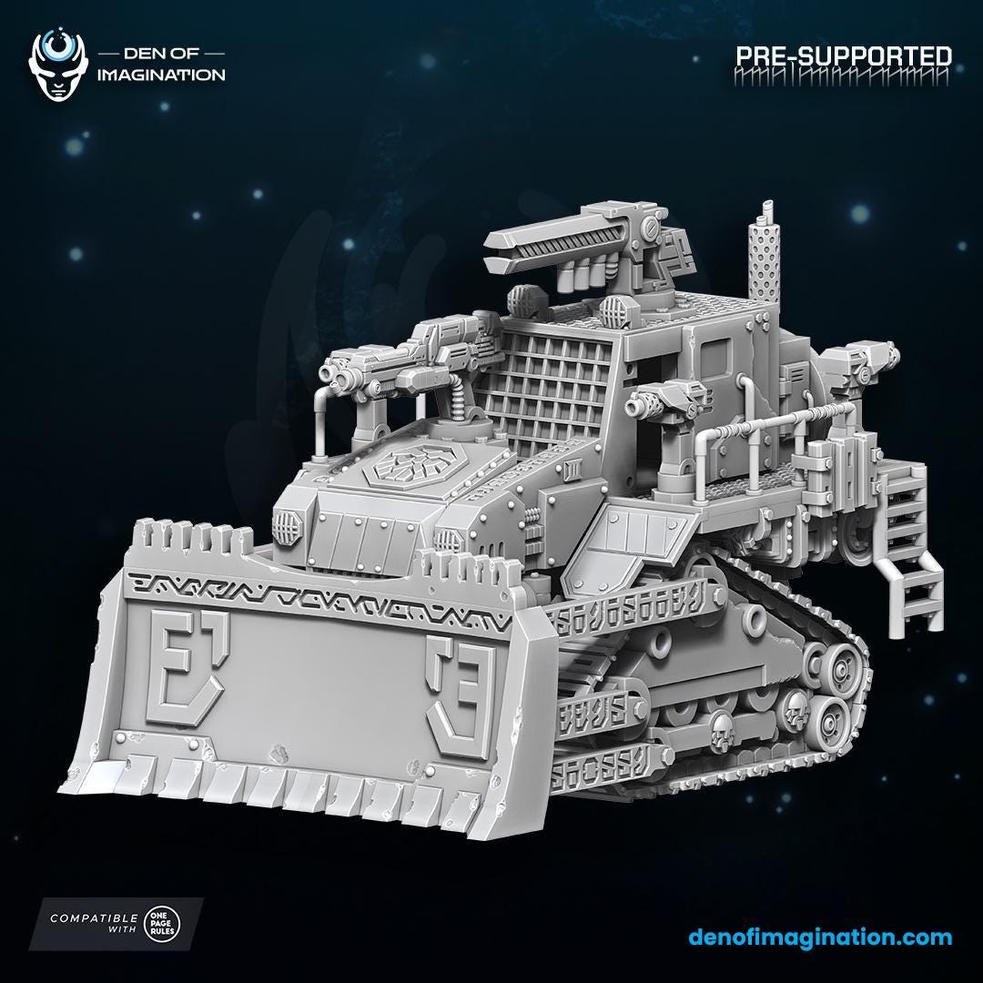 Space Dwarfs - Khazaroth Empire Starforge Bulldozer (All Weapons) | Den of Imagination | Grimdark Compatible