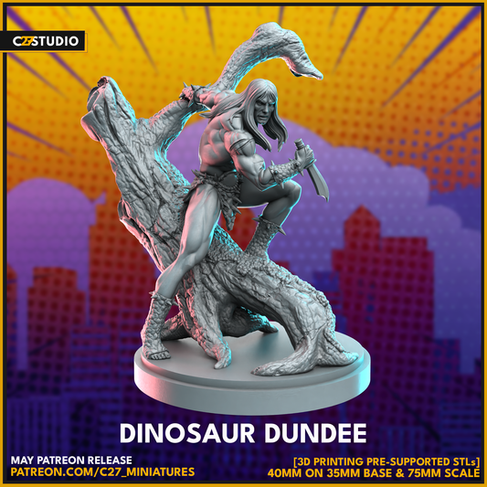 Custom Dinosaur Dundee 3D Model by c27 – Tabletop Adventures Await