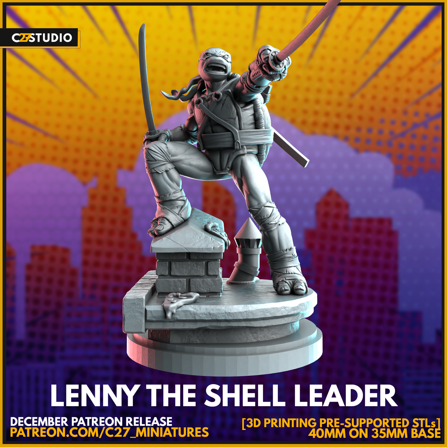 Lenny The Shell Leader by c27 – 3D Printed Miniature for Tabletop