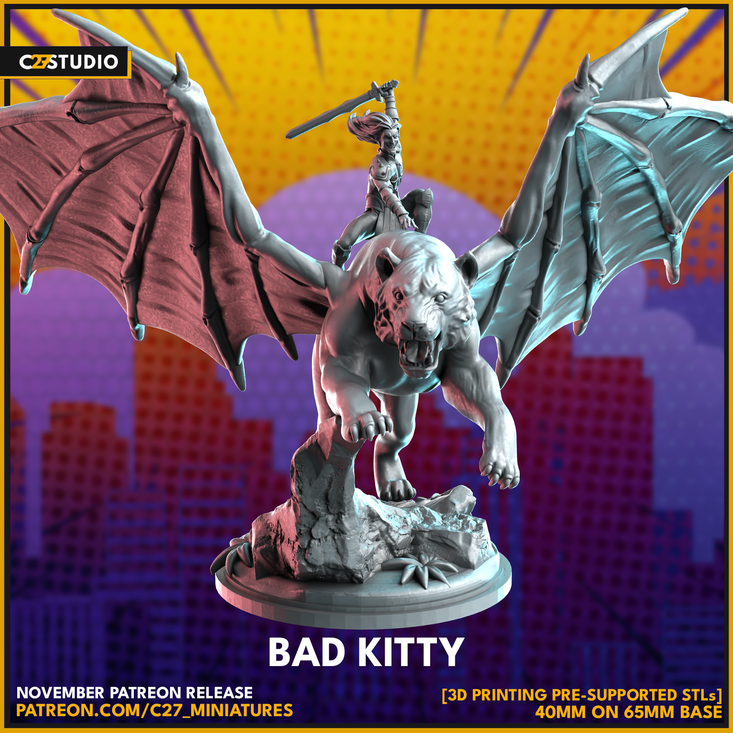 Bad Kitty by c27 – Custom Miniature for Tabletop Play