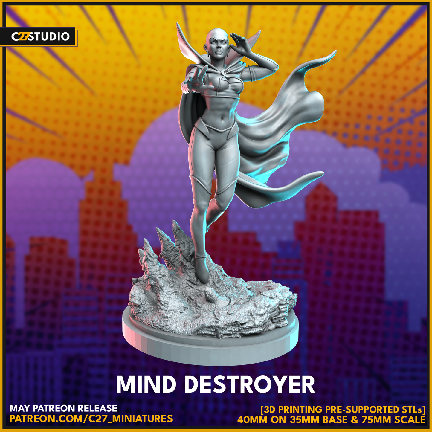 Mind Destroyer 3D Printed Miniature by c27 – Unique Game Piece