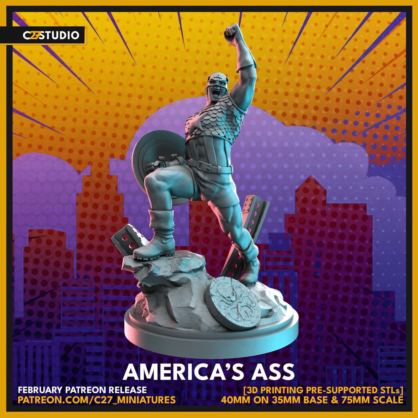 America's Ass by c27 – Perfect 3D Printed Miniature for Tabletop