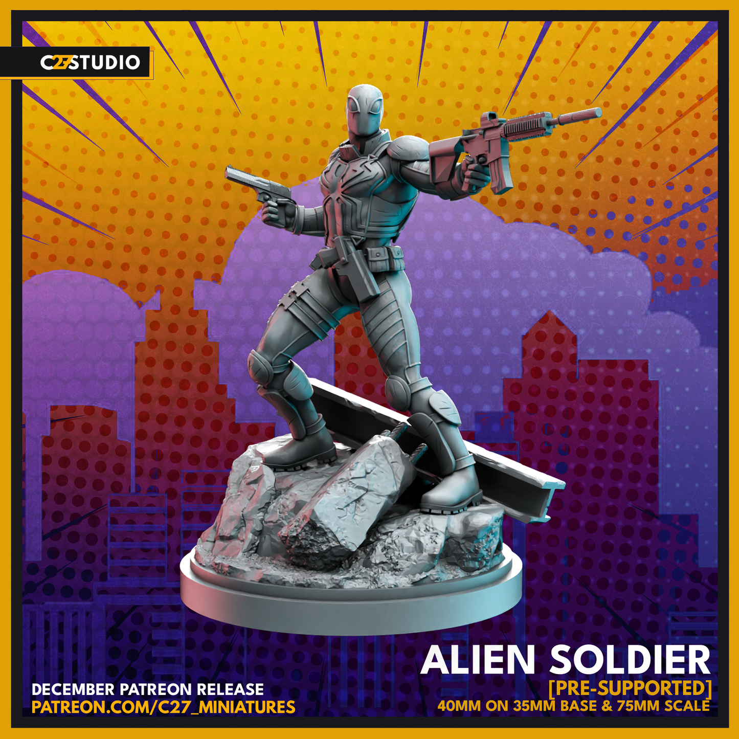 Enhance Your Game with Alien Soldier by c27 – 3D Miniature