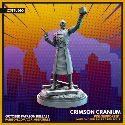 Crimson Crandium 3D Printed Miniature by c27 – Unique Game Piece