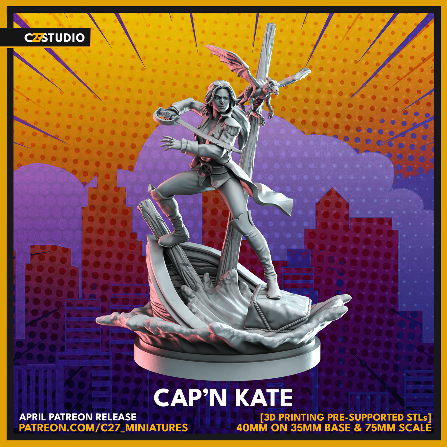 Enhance Your Game with Cap'n Kitty by c27 – 3D Miniature