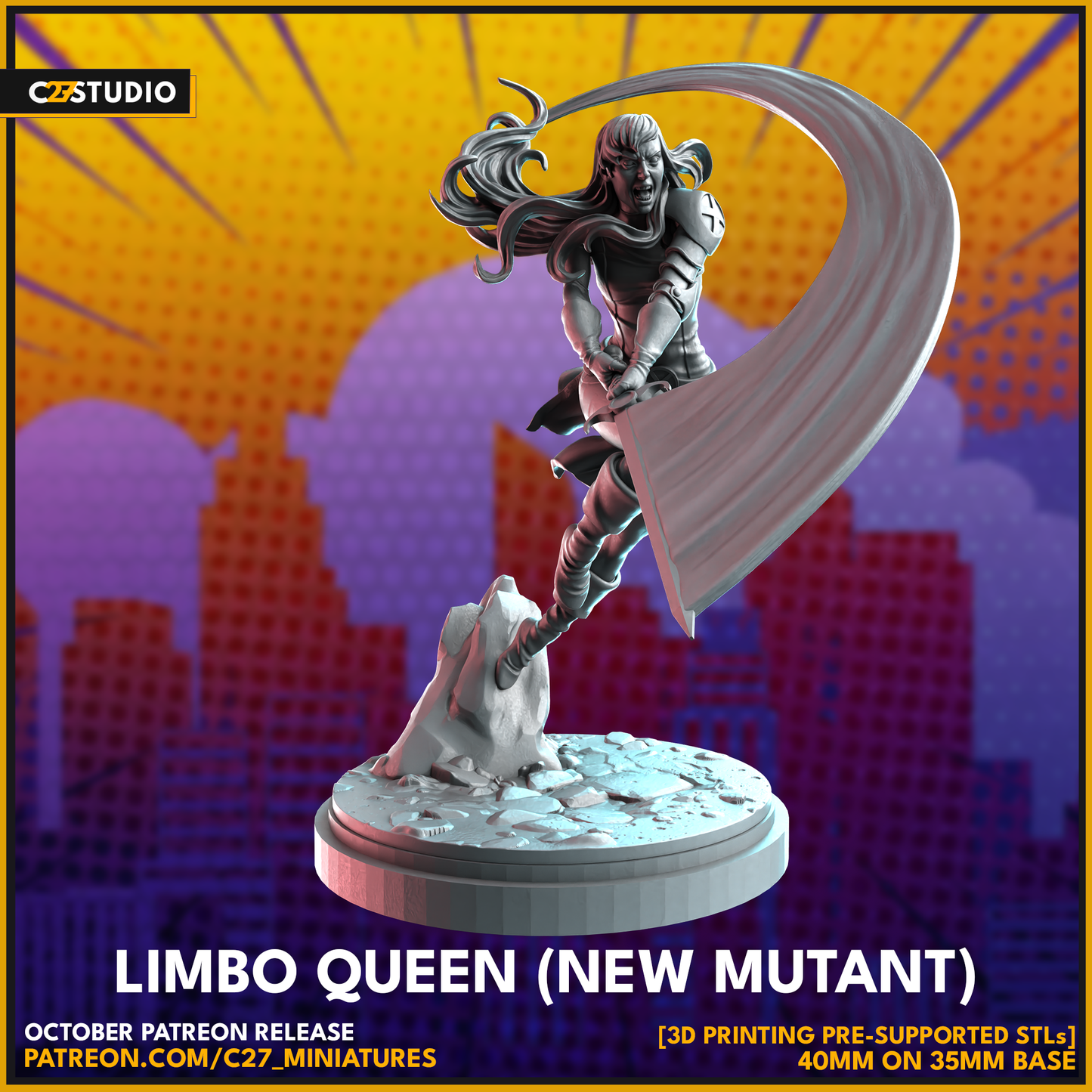 Limbo Queen (New Mutants) 3D Printed Miniature by c27 – Unique Game Piece