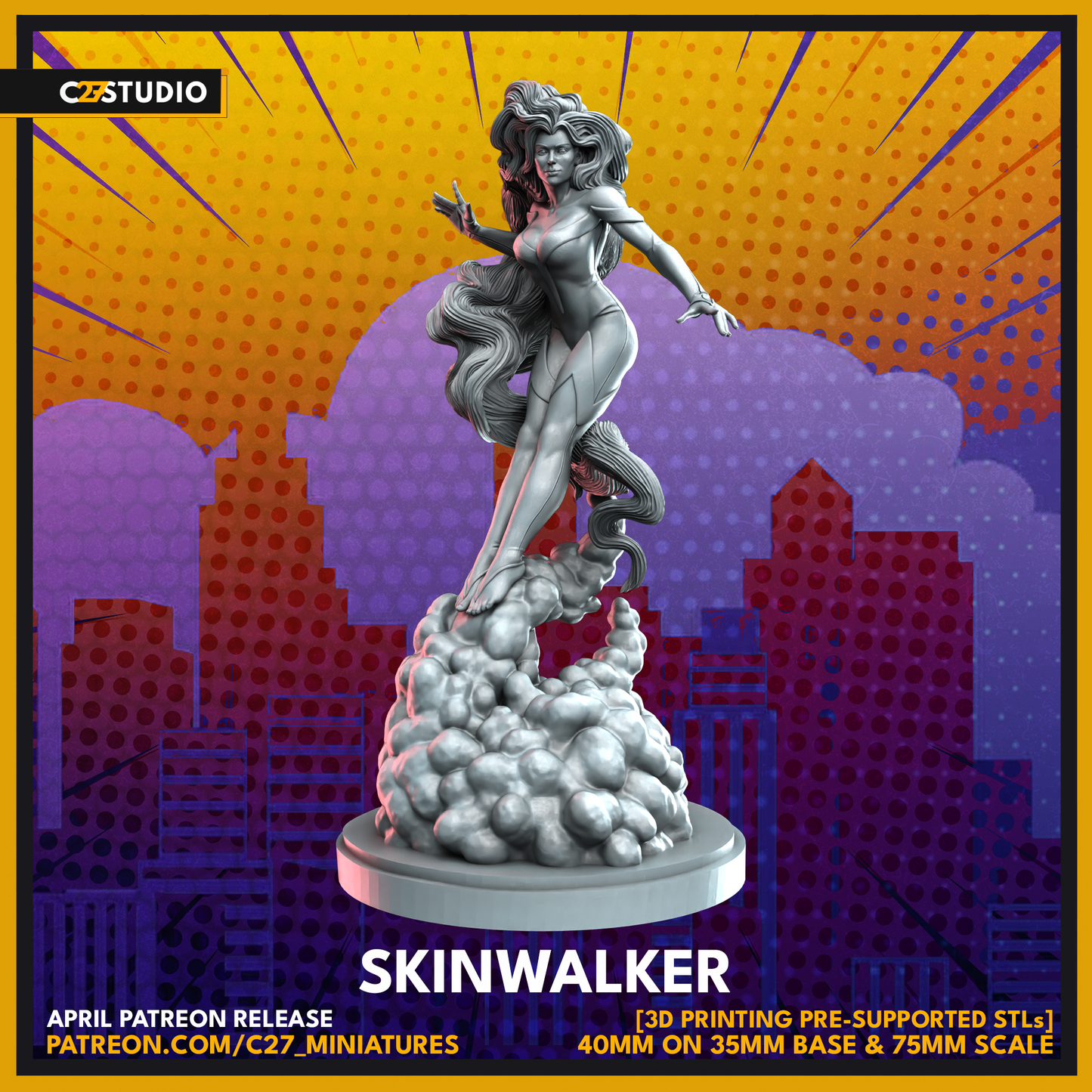 skinwalker 3D Printed Miniature by c27 – Unique Game Piece