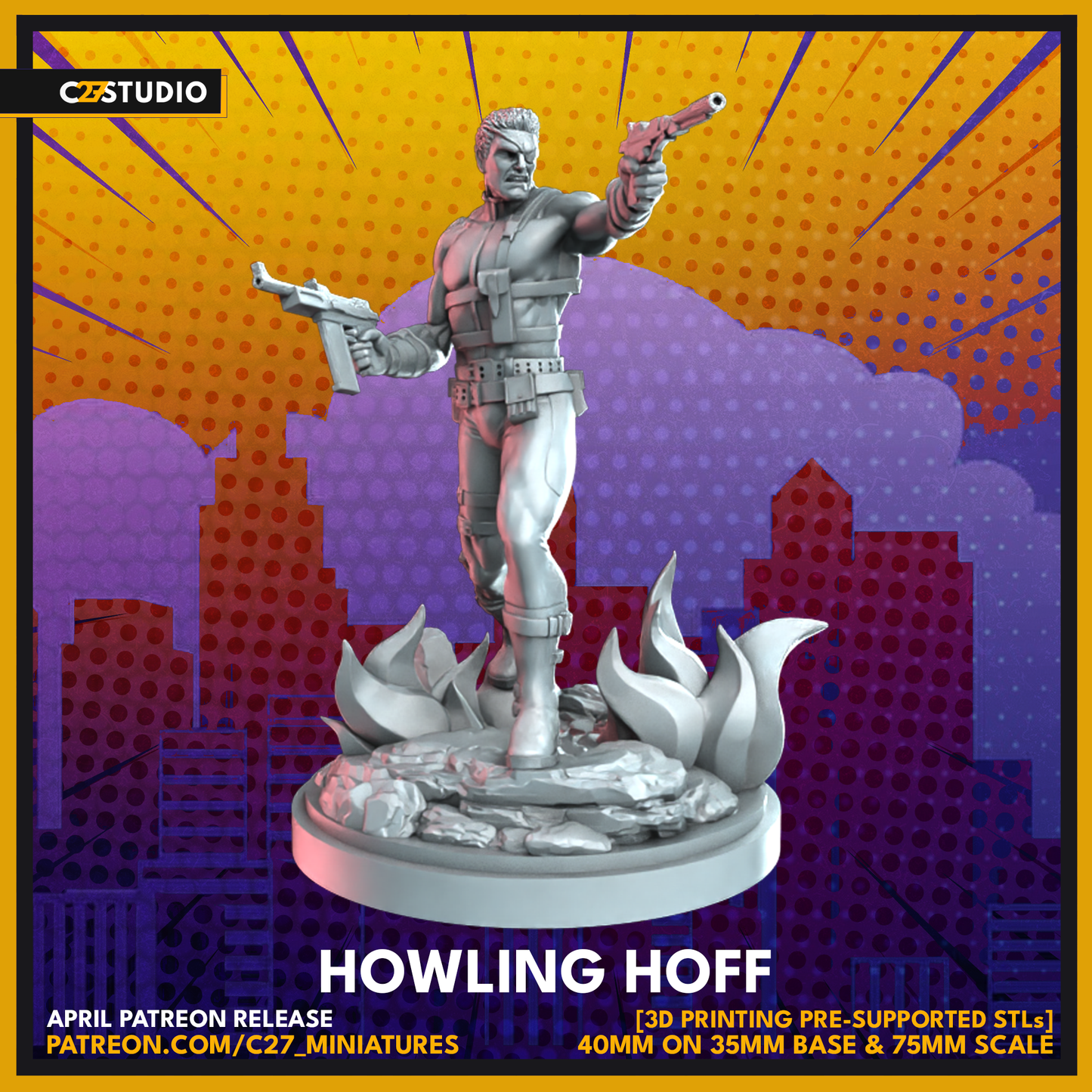 howling hoff 3D Miniature by c27 – Ideal for Tabletop Games