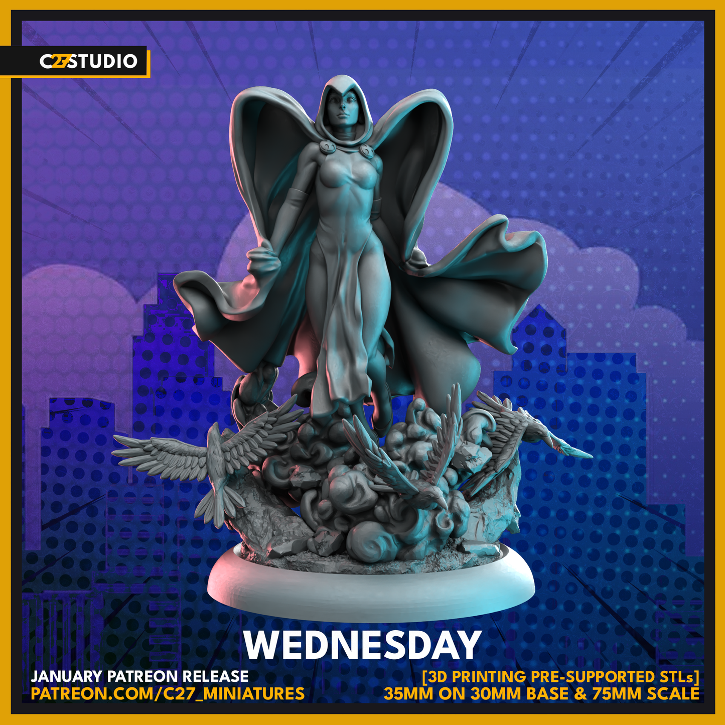 wednesday by c27 – Custom Miniature for Tabletop Play