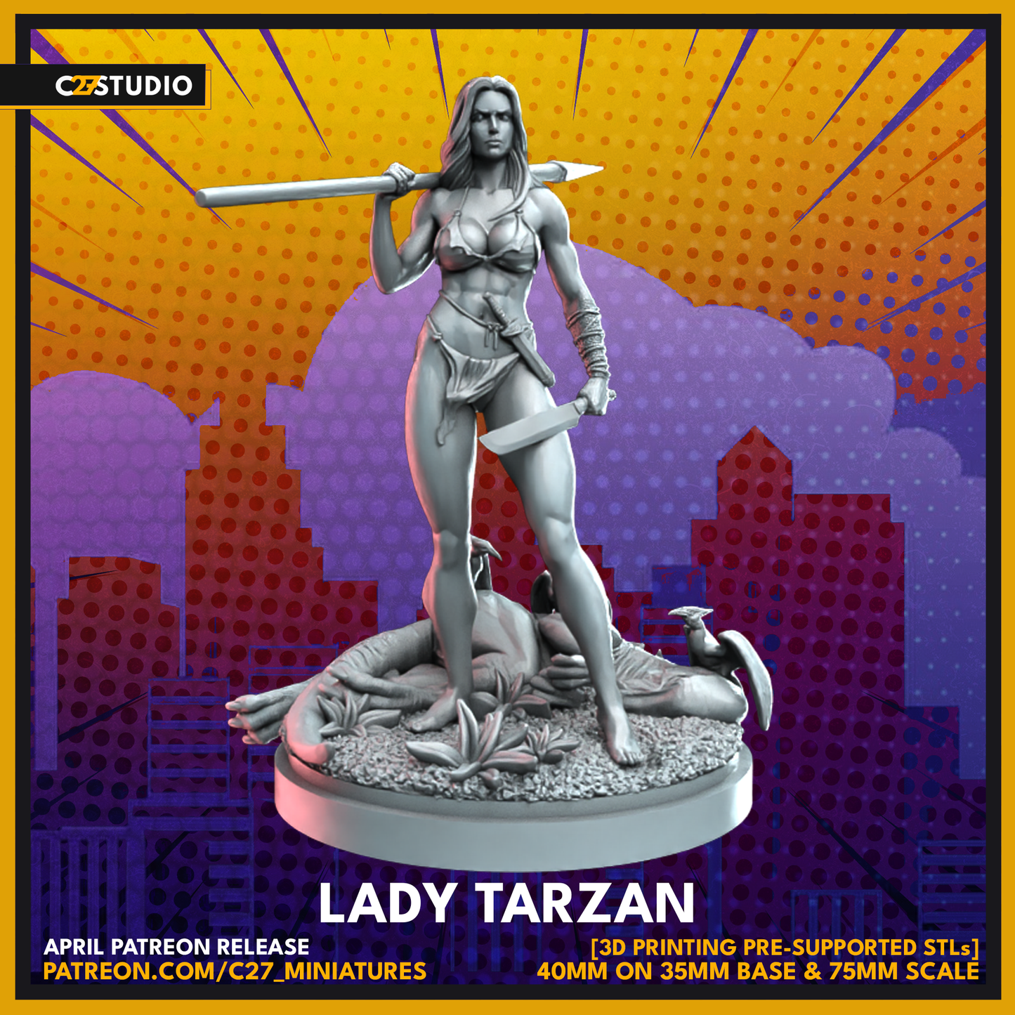 Lady Tarzan 3D Model by c27 – Perfect for Custom Tabletop Games