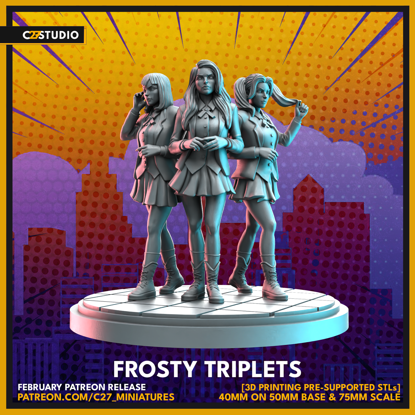 Custom Frosty Triplets 3D Model by c27 – Tabletop Adventures Await