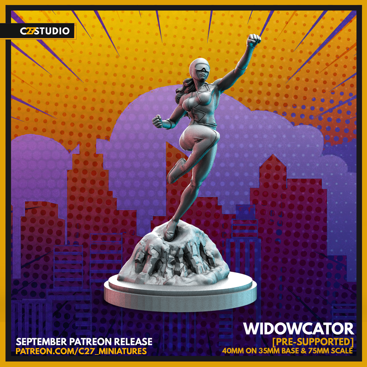 widowcater 3D Printed Miniature by c27 – Unique Game Piece