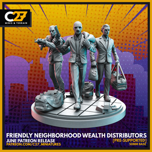 Friendly Neighborhood Wealth Distributors 3D Printed Miniature by c27 – Unique Game Piece