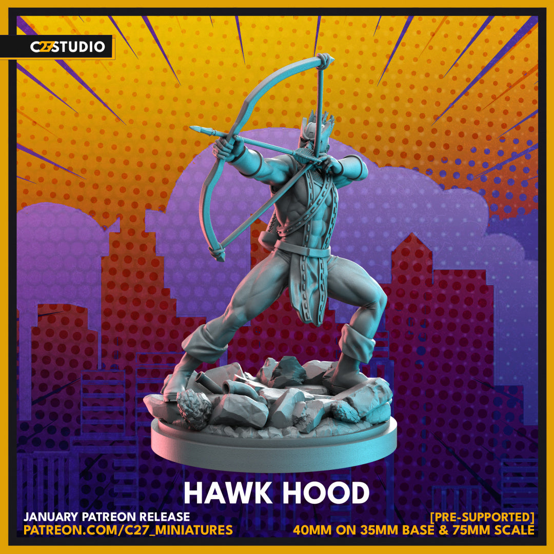 Hawk Hood by c27 – High-Quality 3D Printed Miniature