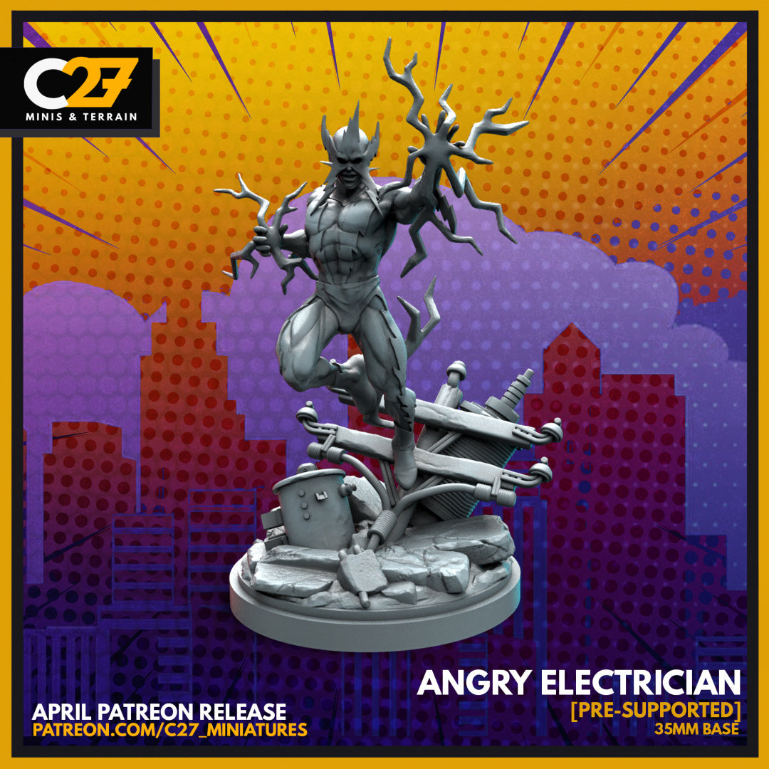 c27's Angry Electrician 3D Miniature – Add to Your Collection