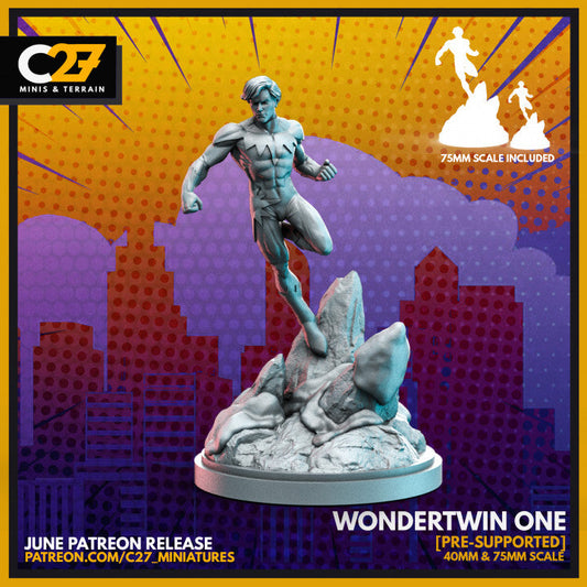 Wonder Twin One 3D Printed Miniature by c27 – Unique Game Piece